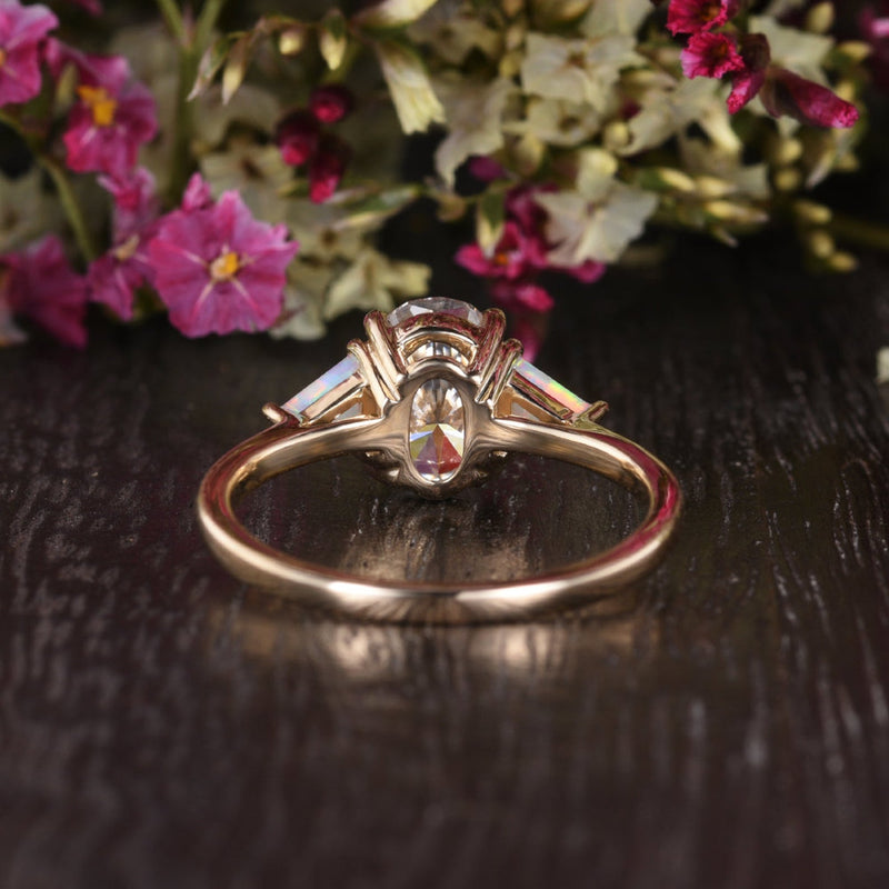 Diamond opal sales engagement ring
