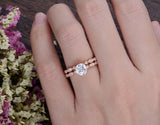 1.30ct Moissanite Ring Set, Round Cut, Colour F, Clarity VVS, Available in a Choice of Metals, Centre Stone 1.00ct