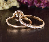 1.80ct Round Brilliant Cut Moissanite Engagement Ring Set, Available in All Metals, 1.00ct Main Stone