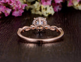 Round Cut Moissanite Engagement Ring, Unique Vintage Design, Choose Your Stone Size & Metal