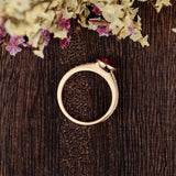 1.25ct Lab Created Ruby Halo Engagement Ring, Vintage Design, Round Cut, Available In All Metal Types