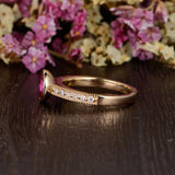 1.25ct Lab Created Ruby Halo Engagement Ring, Vintage Design, Round Cut, Available In All Metal Types