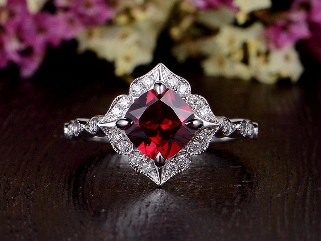 Lab made hotsell ruby rings