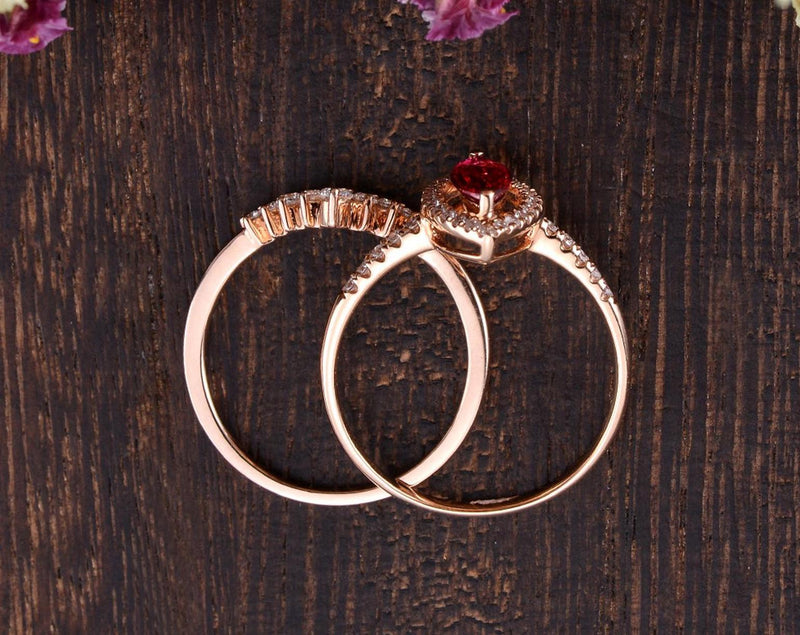 0.75ct Lab Created Ruby Engagement Ring, Art Deco Vintage Design, Maqruise Cut, Available In All Metal Types