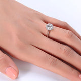 1.00ct Classic Round Cut Halo Diamond Engagement Ring, 925 Sterling Silver
