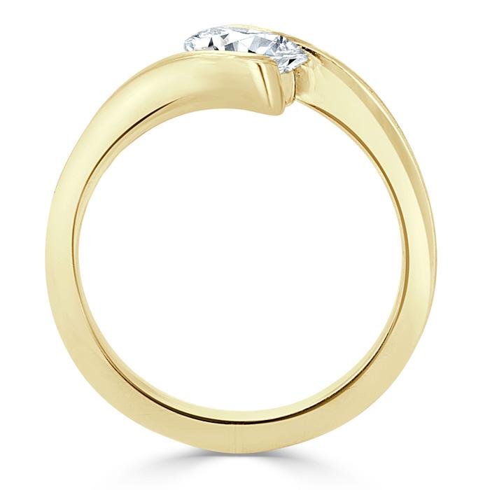 1.00ct  Oval Cut Moissanite Engagement Ring, Twist Design,  Available in White Gold, Platinum, Rose Gold or Yellow Gold