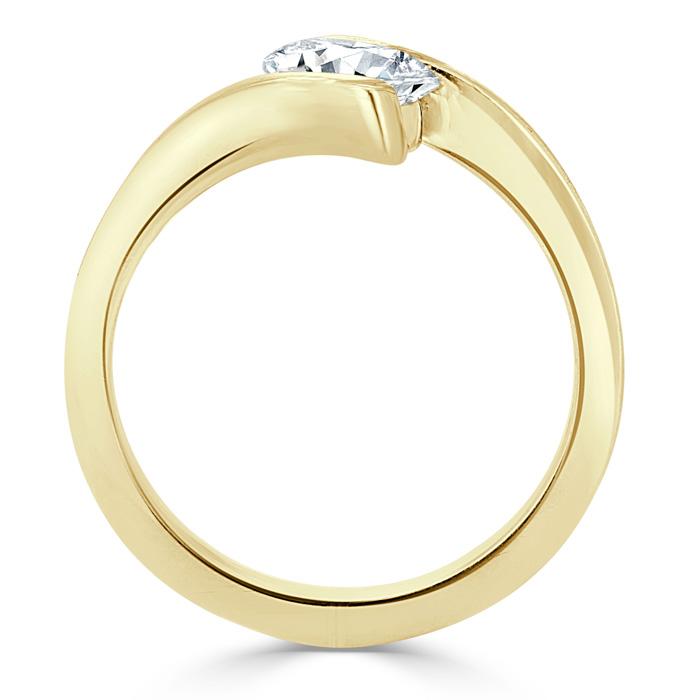 1.00ct  Oval Cut Moissanite Engagement Ring, Twist Design,  Available in White Gold, Platinum, Rose Gold or Yellow Gold