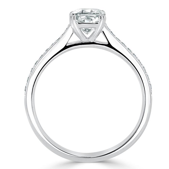 Lab-Diamond Cushion Cut Engagement Ring, Classic Style, Choose Your Stone Size and Metal