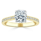 Lab-Diamond Cushion Cut Engagement Ring, Classic Style, Choose Your Stone Size and Metal