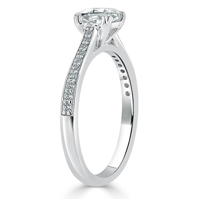 Lab-Diamond Cushion Cut Engagement Ring, Classic Style, Choose Your Stone Size and Metal