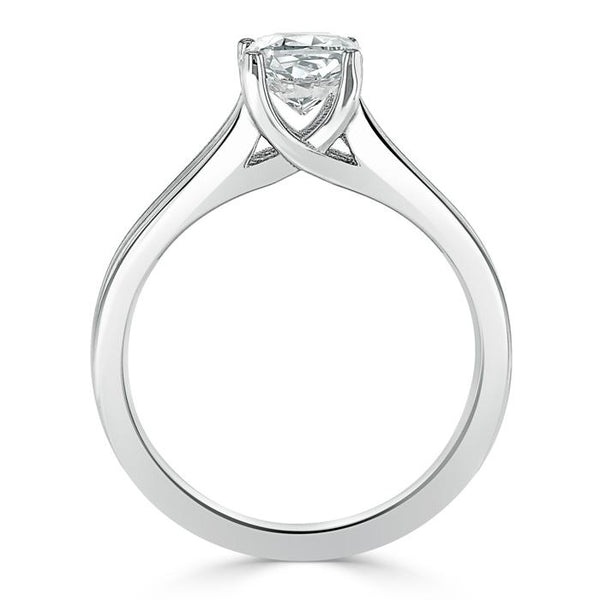 Lab-Diamond Cushion Cut Engagement Ring, Classic Style with Split Shank, Choose Your Stone Size and Metal