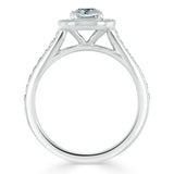 1.40ct  Cushion Cut Moissanite Halo Engagement Ring, Tiffany Style,  Available in White Gold, Platinum, Rose Gold or Yellow Gold