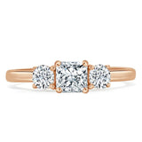 1.25ct  Princess Cut Moissanite 3 stone Engagement Ring,  Available in White Gold, Platinum, Rose Gold or Yellow Gold