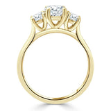 1.25ct  Princess Cut Moissanite 3 stone Engagement Ring,  Available in White Gold, Platinum, Rose Gold or Yellow Gold