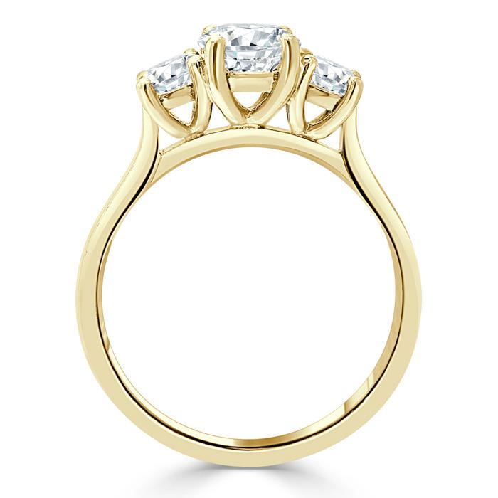 1.25ct  Princess Cut Moissanite 3 stone Engagement Ring,  Available in White Gold, Platinum, Rose Gold or Yellow Gold