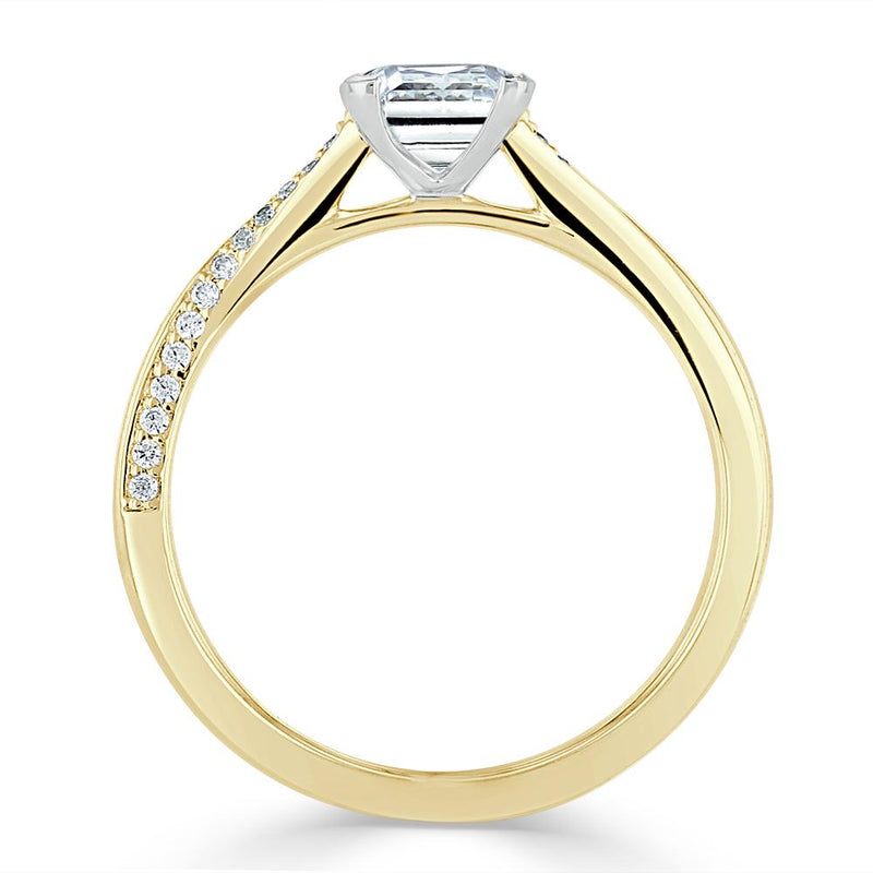 Lab-Diamond Princess Cut Engagement Ring, Classic Style, Choose Your Stone Size and Metal