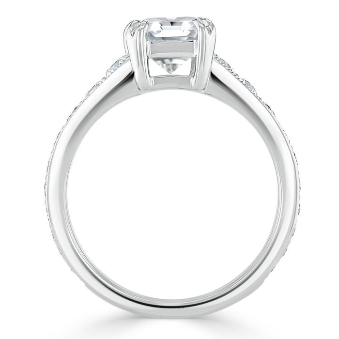 1.85ct  Cushion Cut Moissanite Engagement Ring, Tiffany Style,  Available in White Gold, Platinum, Rose Gold or Yellow Gold