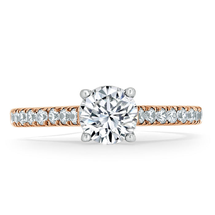 1.00ct  Round Cut Moissanite Halo Engagement Ring, Classic Style,  Available in White Gold, Platinum, Rose Gold or Yellow Gold
