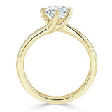 1.00ct  Round Cut Moissanite Twist Engagement Ring, Classic Style,  Available in White Gold, Platinum, Rose Gold or Yellow Gold