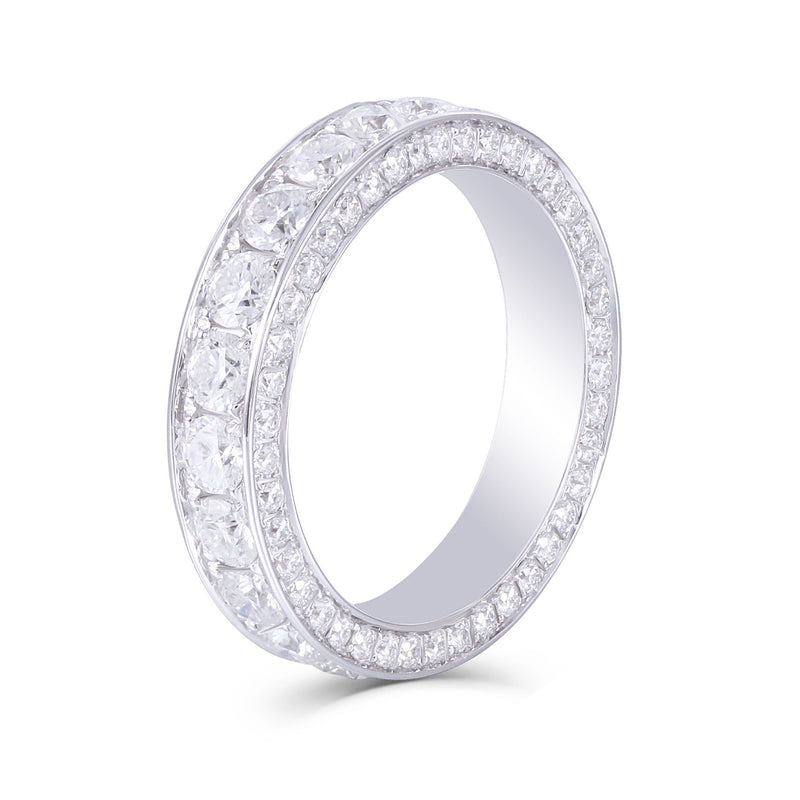2.75ct White Gold Full Eternity Ring, Moissanite Wedding Band, 14Kt 585 White Gold