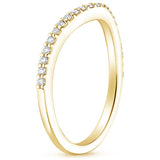 0.15ct Moissanite Wedding Band, Delicate Curved Half Eternity Ring, Available in White Gold, Rose Gold, Yellow Gold or Platinum