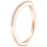 0.15ct Moissanite Wedding Band, Delicate Curved Half Eternity Ring, Available in White Gold, Rose Gold, Yellow Gold or Platinum