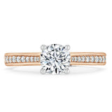 1.00ct  Round Cut Moissanite Halo Engagement Ring, Classic Style,  Available in White Gold, Platinum, Rose Gold or Yellow Gold