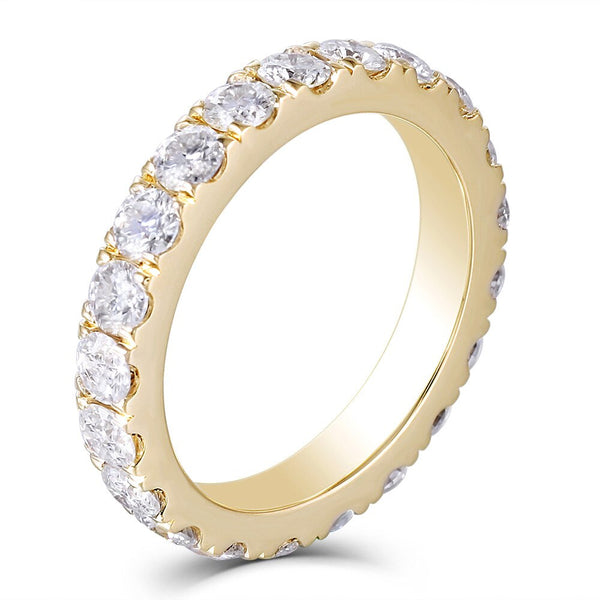 2.00ct Moissanite Wedding Band, Full Eternity Ring, Available in 14Kt or 18Kt Yellow Gold