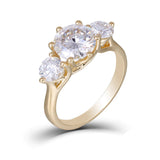 3.50ct Round Cut Moissanite Engagement Ring, Vintage Design, Available in 14Kt or 18Kt Yellow Gold