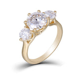 3.50ct Round Cut Moissanite Engagement Ring, Vintage Design, Available in 14Kt or 18Kt Yellow Gold