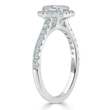 1.45ct Asscher Cut Moissanite Engagement Ring, Classic Halo, Available in White Gold, Platinum, Rose Gold or Yellow Gold